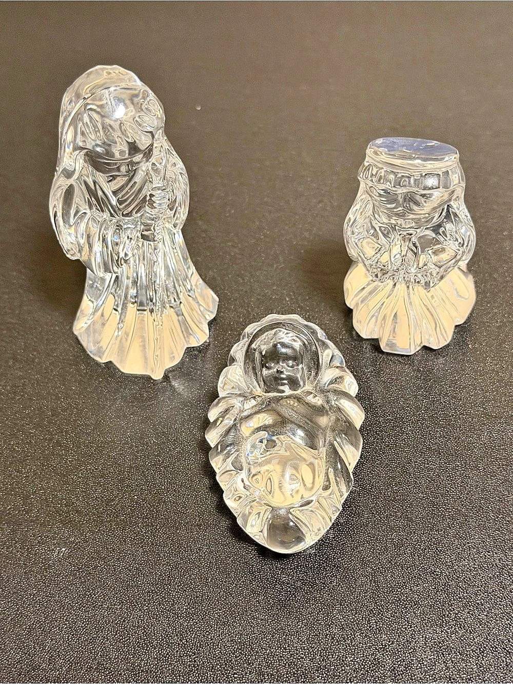 Marquis Waterford Crystal Nativity Holy Family Mary Joseph Jesus 3 Pc Germany